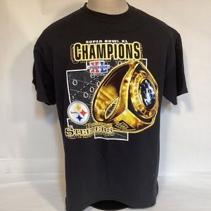 Pittsburgh Steelers Vintage Super Bowl XL graphic T-shirt mens size large